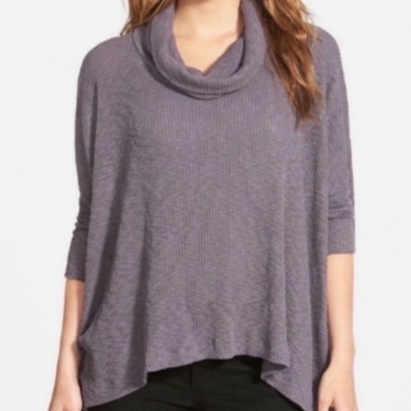 Free People Tops - Free People World Traveler Cowl Neck Sweater Grey